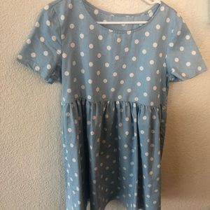 Polka dot smocked baby doll dress size Large